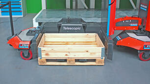 Automated loading: Tugger train load carrier with telescopic forks